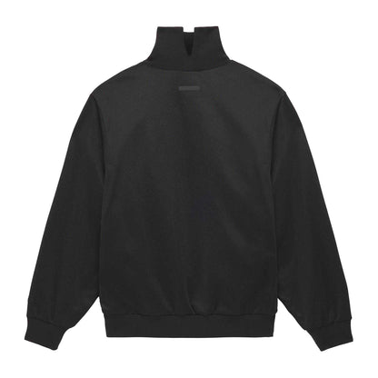 Black - Back - Adidas Womens-Ladies Tricot Mock Neck Sweatshirt