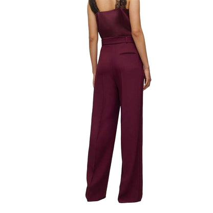 Red - Back - Boss Womens-Ladies Plain Tailored Trousers