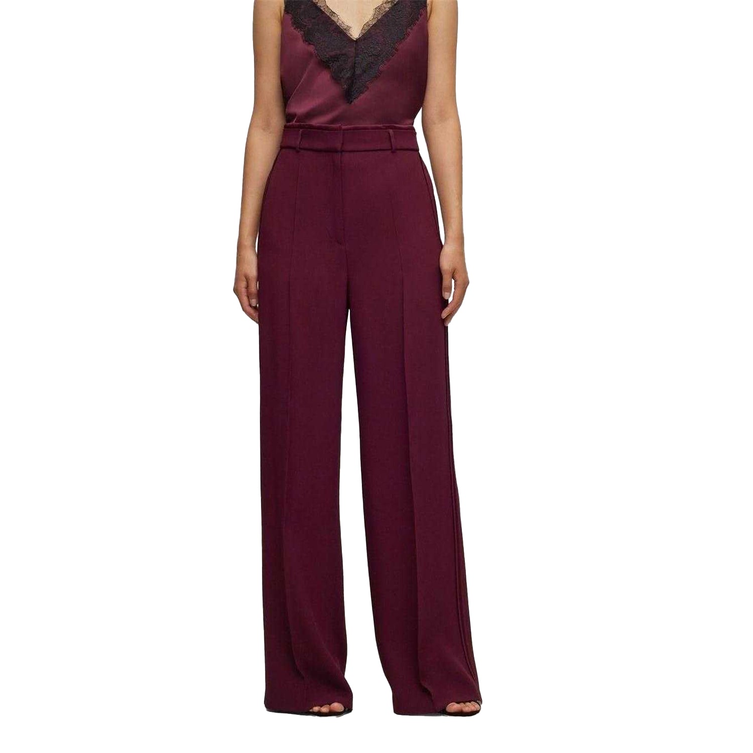 Red - Lifestyle - Boss Womens-Ladies Plain Tailored Trousers