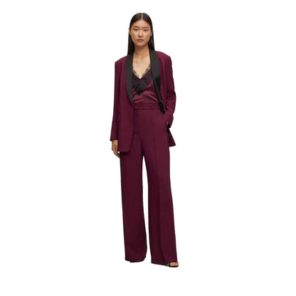 Red - Pack Shot - Boss Womens-Ladies Plain Tailored Trousers