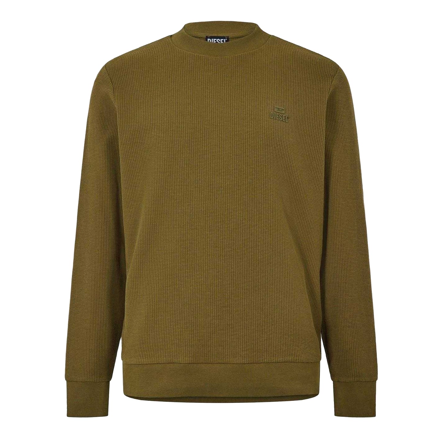 Brown - Front - Diesel Mens Ribbed Sweatshirt