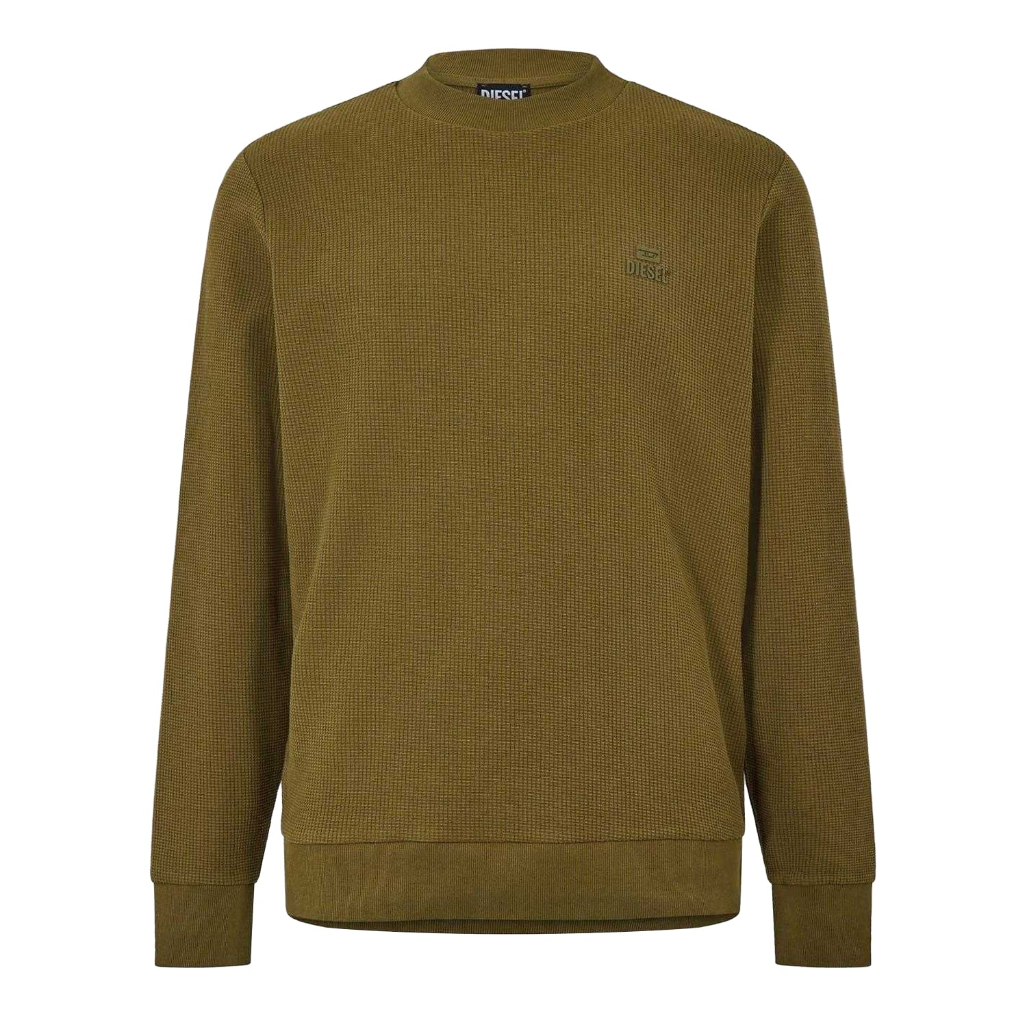 Brown - Front - Diesel Mens Ribbed Sweatshirt