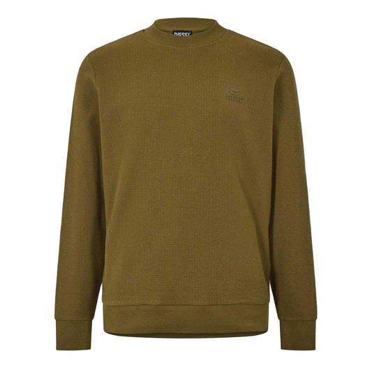Brown - Front - Diesel Mens Ribbed Sweatshirt