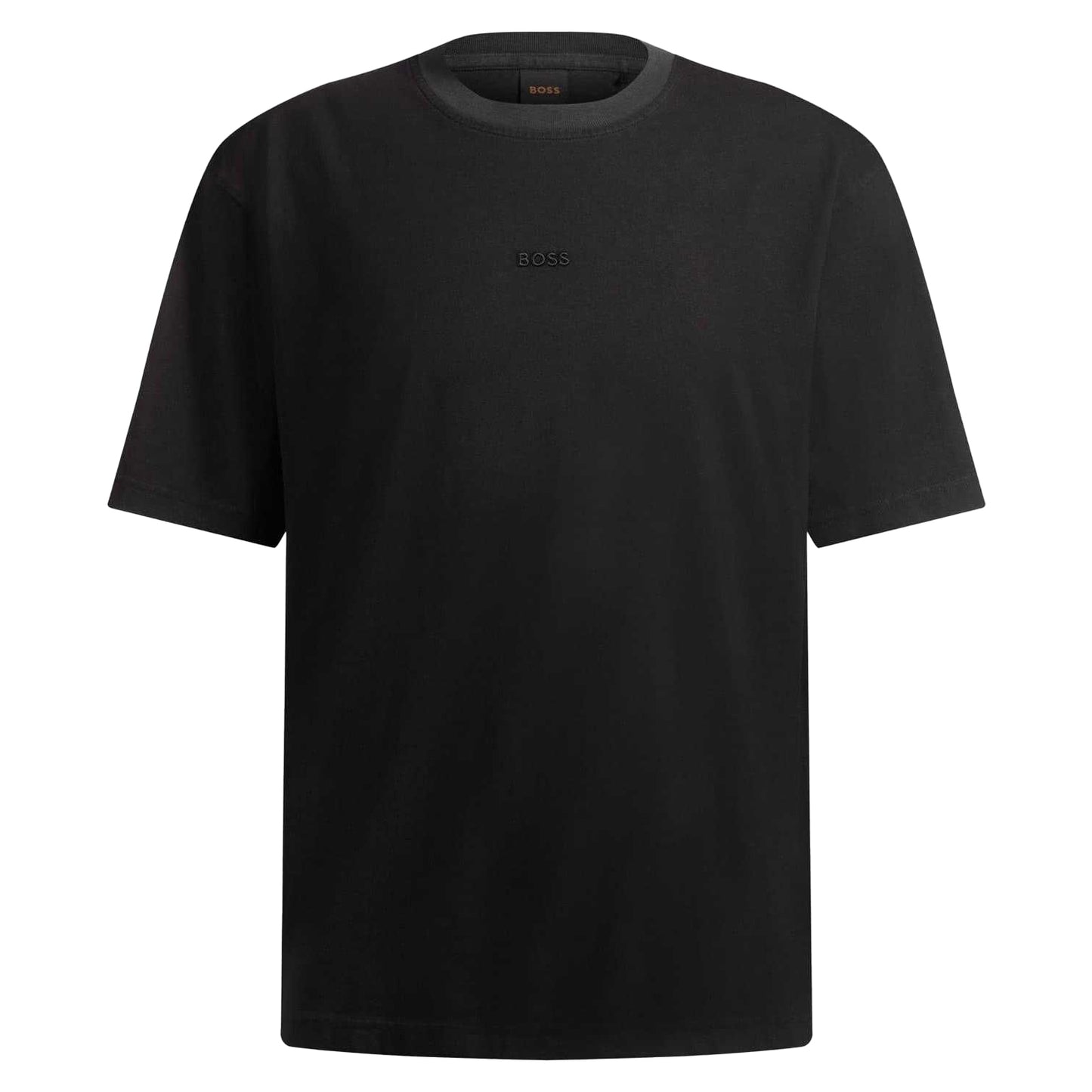 Black - Front - Boss Mens Cotton Crew Neck Oversized T-Shirt