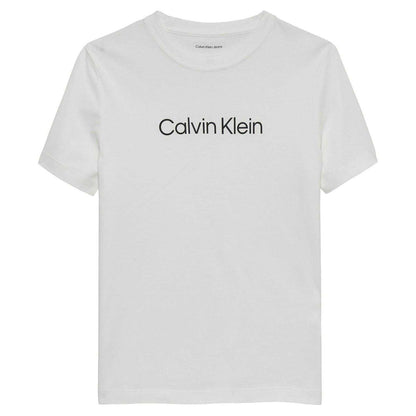 Black-White - Back - Calvin Klein Childrens-Kids Jeans Chest Logo T-Shirt (Pack of 2)