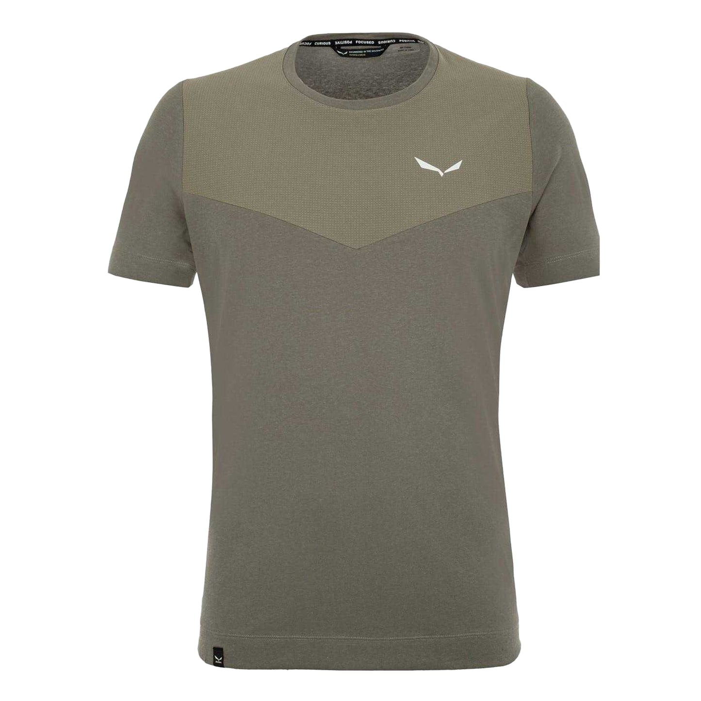 Grey - Front - Salewa Mens Crew Neck Regular T-Shirt