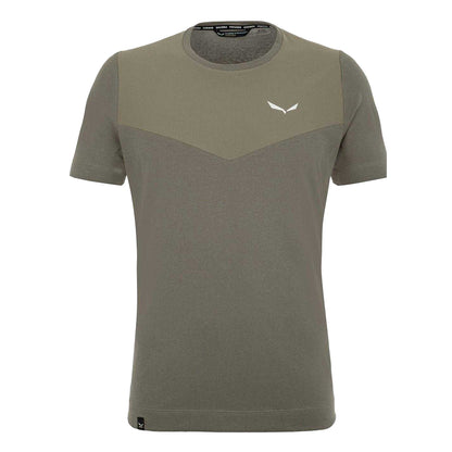 Grey - Front - Salewa Mens Crew Neck Regular T-Shirt