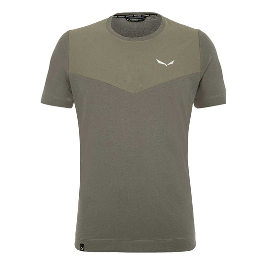 Grey - Front - Salewa Mens Crew Neck Regular T-Shirt