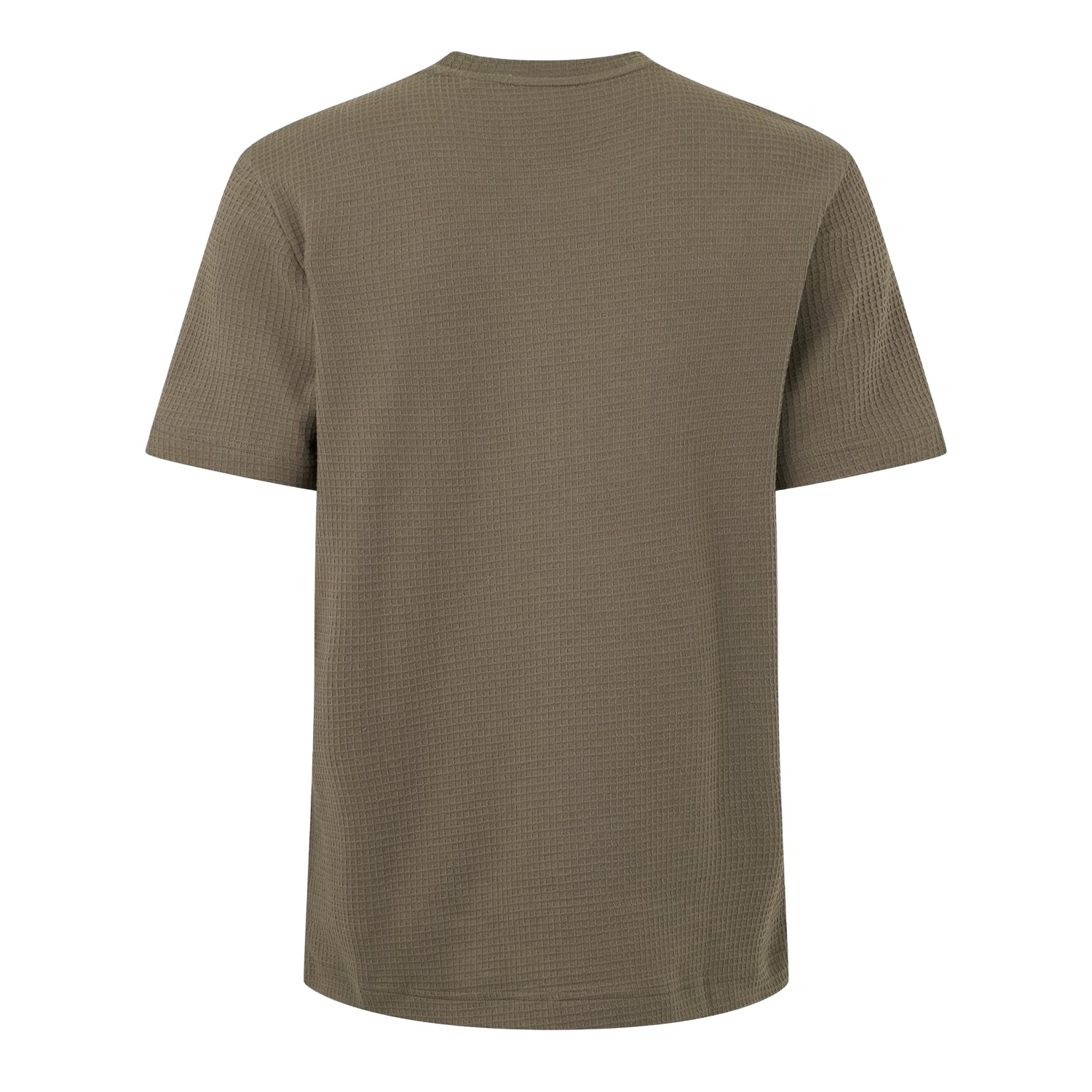 Beige - Back - Hugo Mens Waffle Regular T-Shirt