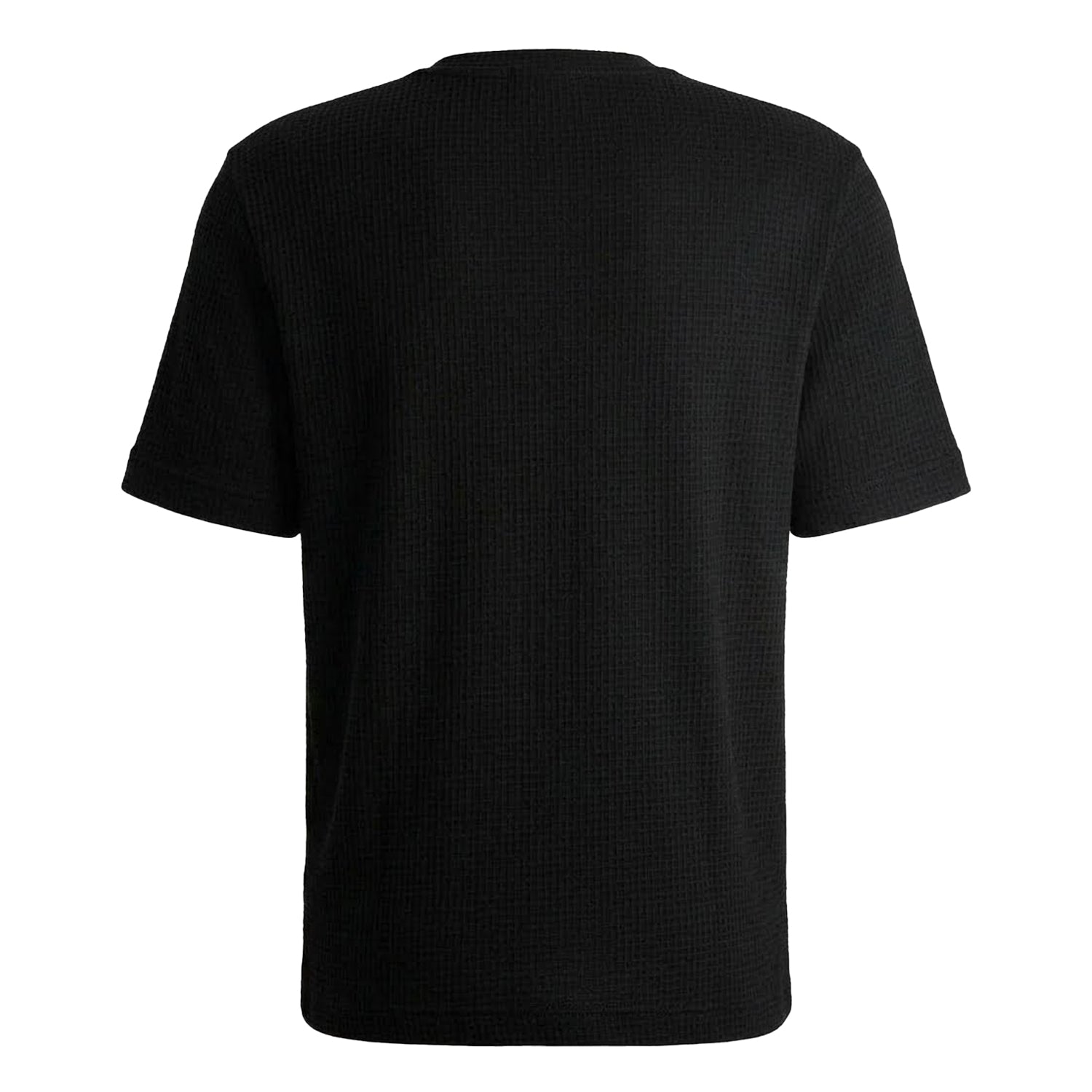 Black - Back - Hugo Mens Waffle Regular T-Shirt