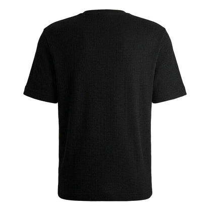 Black - Back - Hugo Mens Waffle Regular T-Shirt