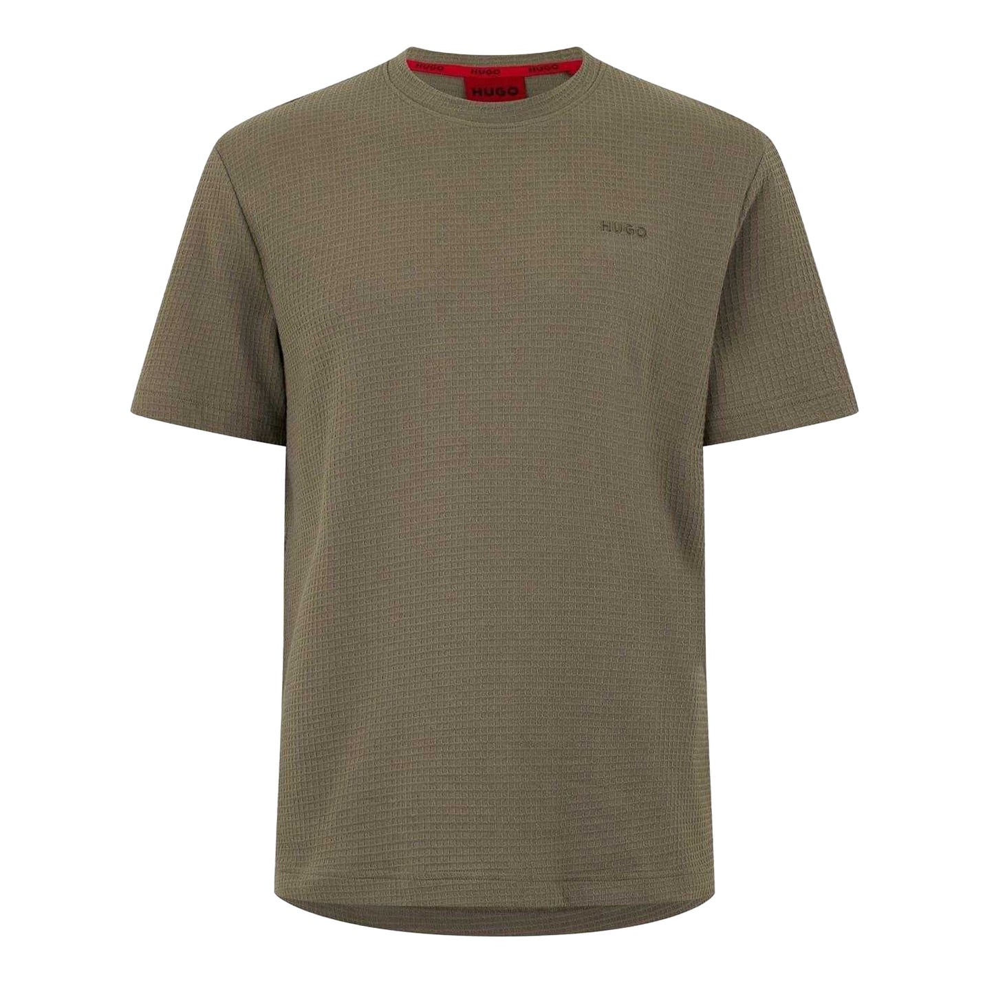 Beige - Front - Hugo Mens Waffle Regular T-Shirt