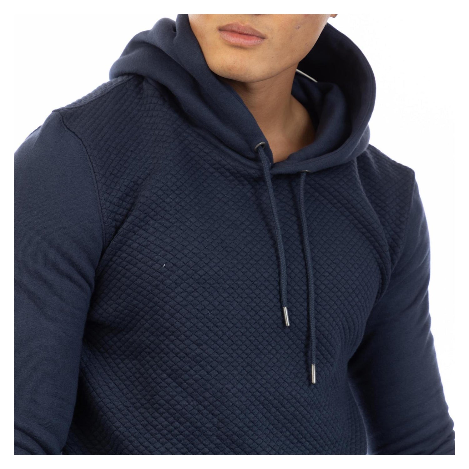 Dark Navy - Side - Peter Werth Mens Cotton Regular Hoodie