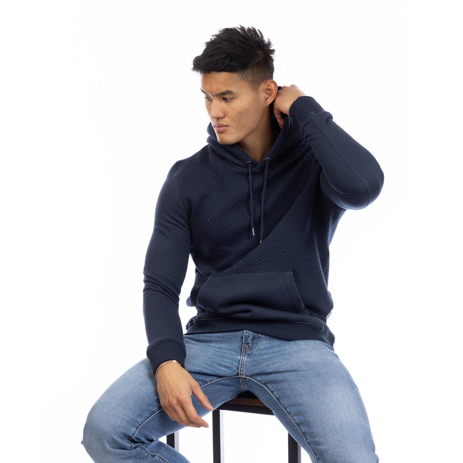 Dark Navy - Lifestyle - Peter Werth Mens Cotton Regular Hoodie