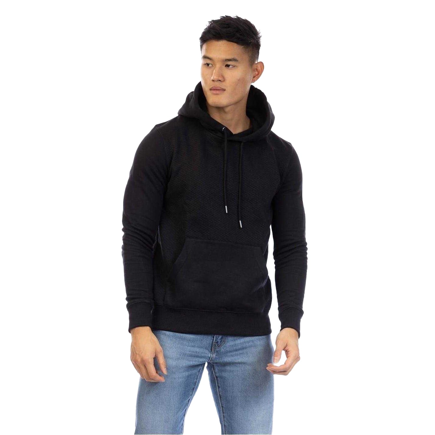 Black - Front - Peter Werth Mens Cotton Regular Hoodie