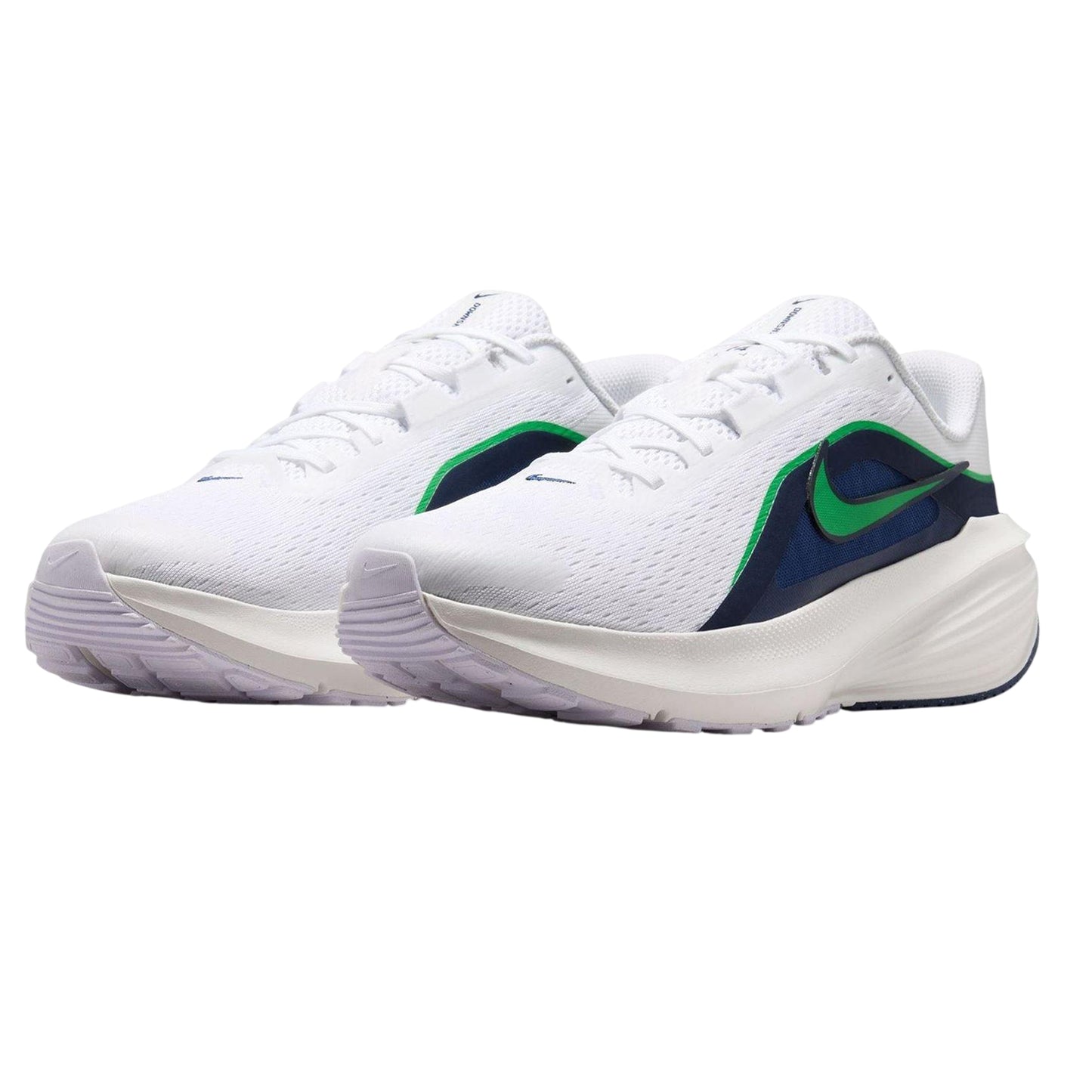 White-Navy-Green - Lifestyle - Nike Mens Downshifter 14 Trainers