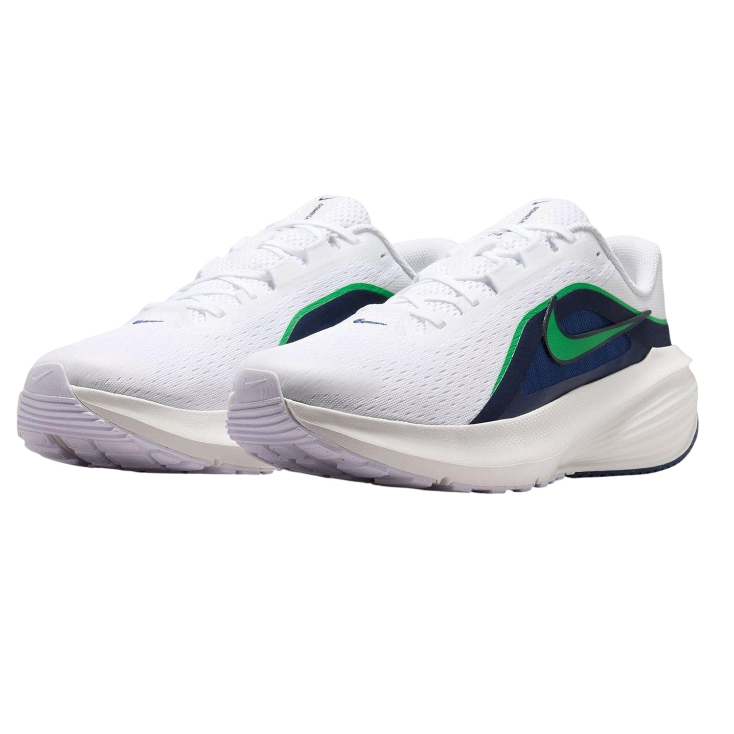White-Navy-Green - Lifestyle - Nike Mens Downshifter 14 Trainers