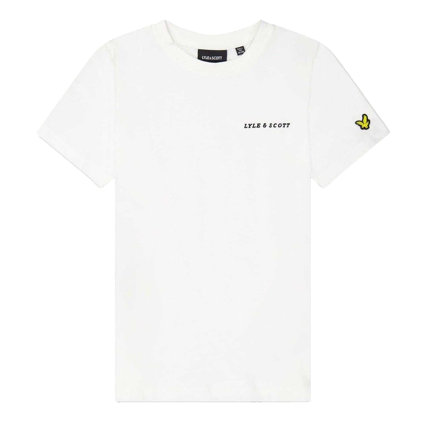 White - Front - Lyle & Scott Childrens-Kids Script Crew Neck T-Shirt