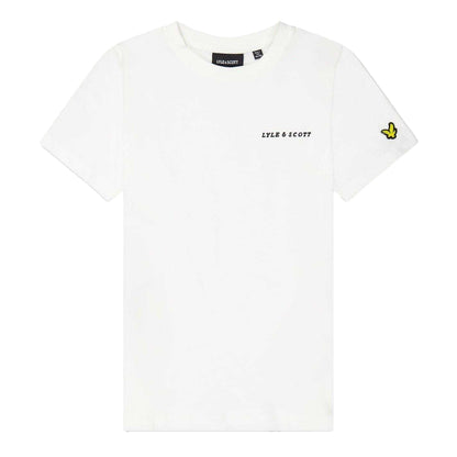 White - Front - Lyle & Scott Childrens-Kids Script Crew Neck T-Shirt