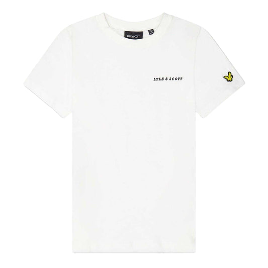 White - Front - Lyle & Scott Childrens-Kids Script Crew Neck T-Shirt