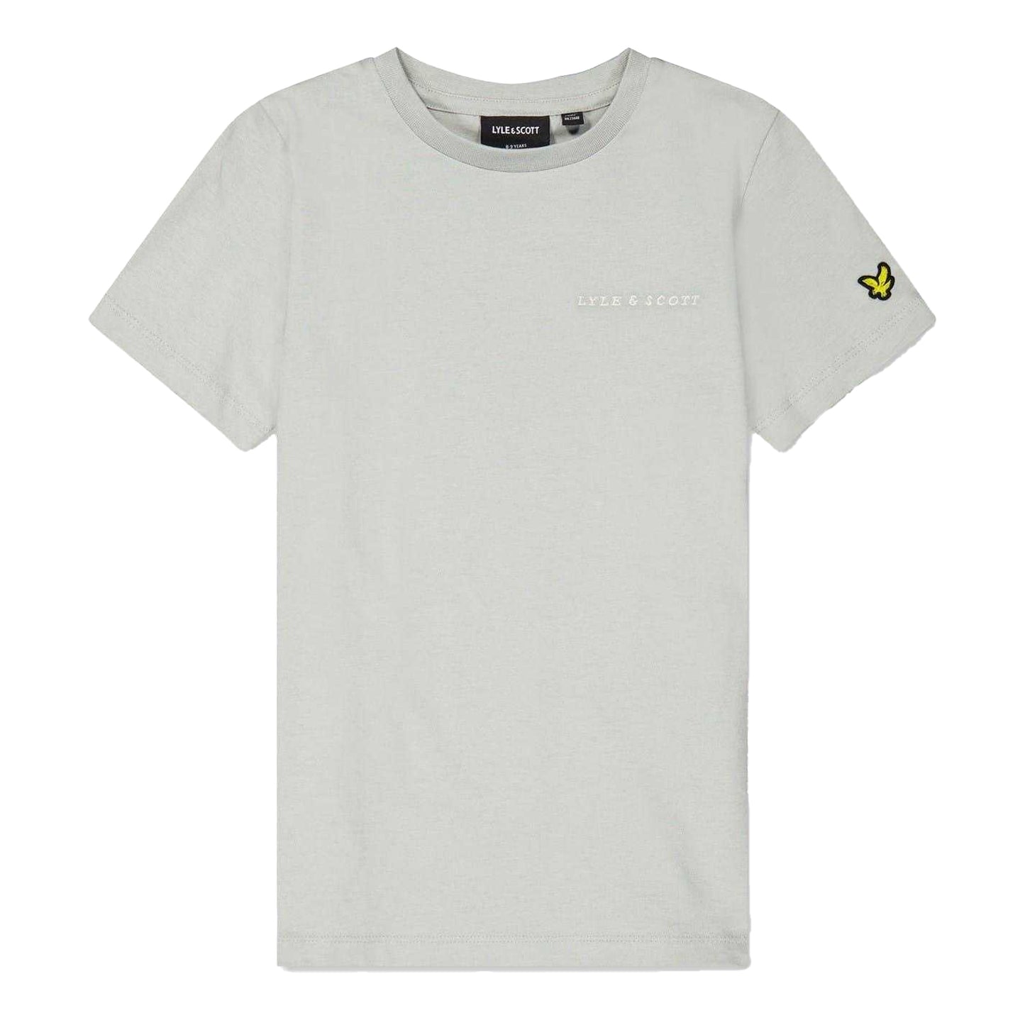 Grey Melange Marl - Front - Lyle & Scott Childrens-Kids Script Crew Neck T-Shirt