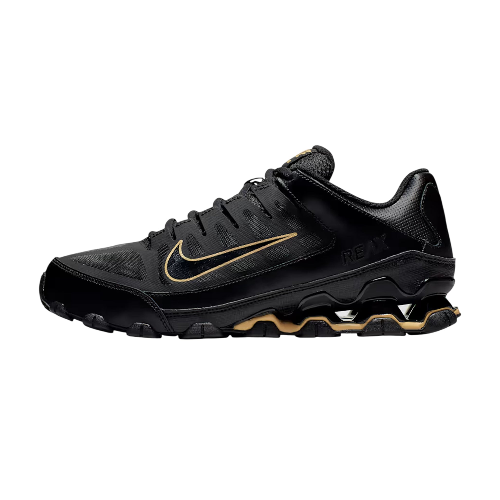 Black-Gold - Side - Nike Mens Reax 8 Tr Trainers