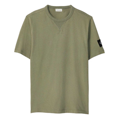 Deep Lichen Green - Front - Calvin Klein Mens Badge Crew Neck Regular T-Shirt