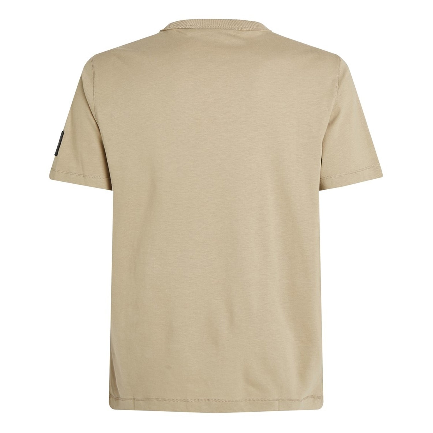Khaki - Back - Calvin Klein Mens Badge Crew Neck Regular T-Shirt