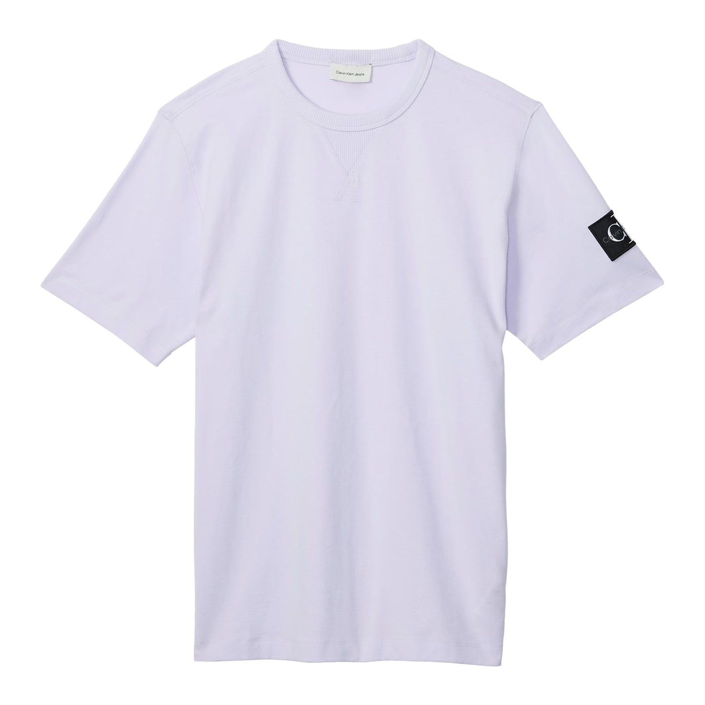 Lilac - Front - Calvin Klein Mens Badge Crew Neck Regular T-Shirt