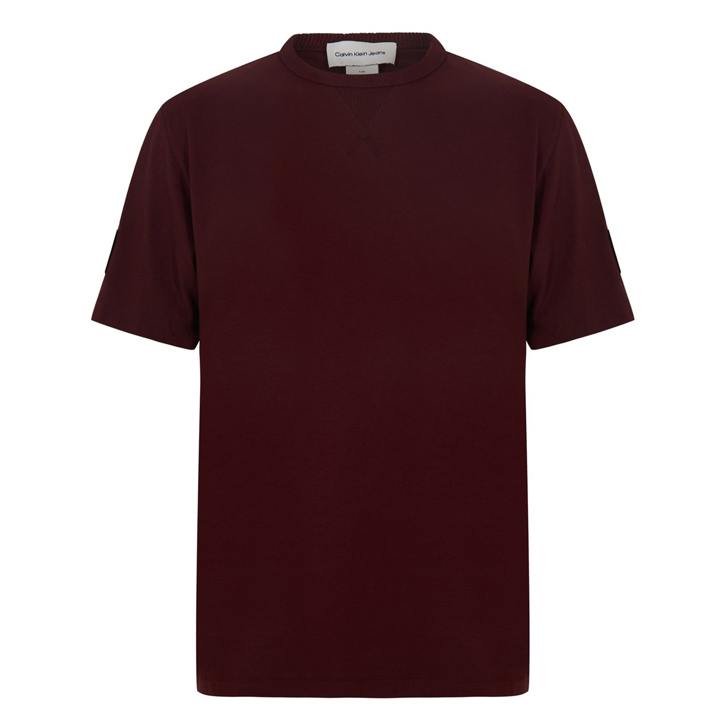Mocha - Front - Calvin Klein Mens Badge Crew Neck Regular T-Shirt