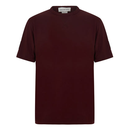 Mocha - Front - Calvin Klein Mens Badge Crew Neck Regular T-Shirt