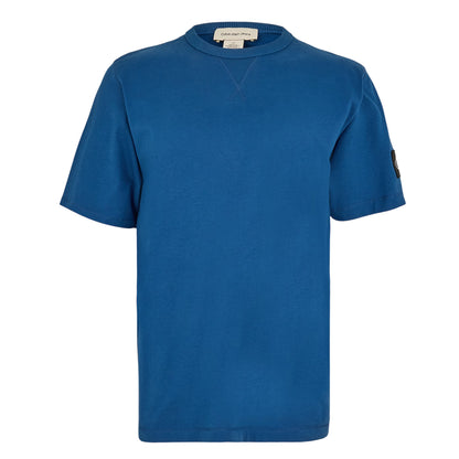 Blue - Front - Calvin Klein Mens Badge Crew Neck Regular T-Shirt