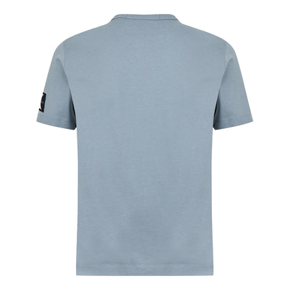 Overcast Grey - Back - Calvin Klein Mens Badge Crew Neck Regular T-Shirt