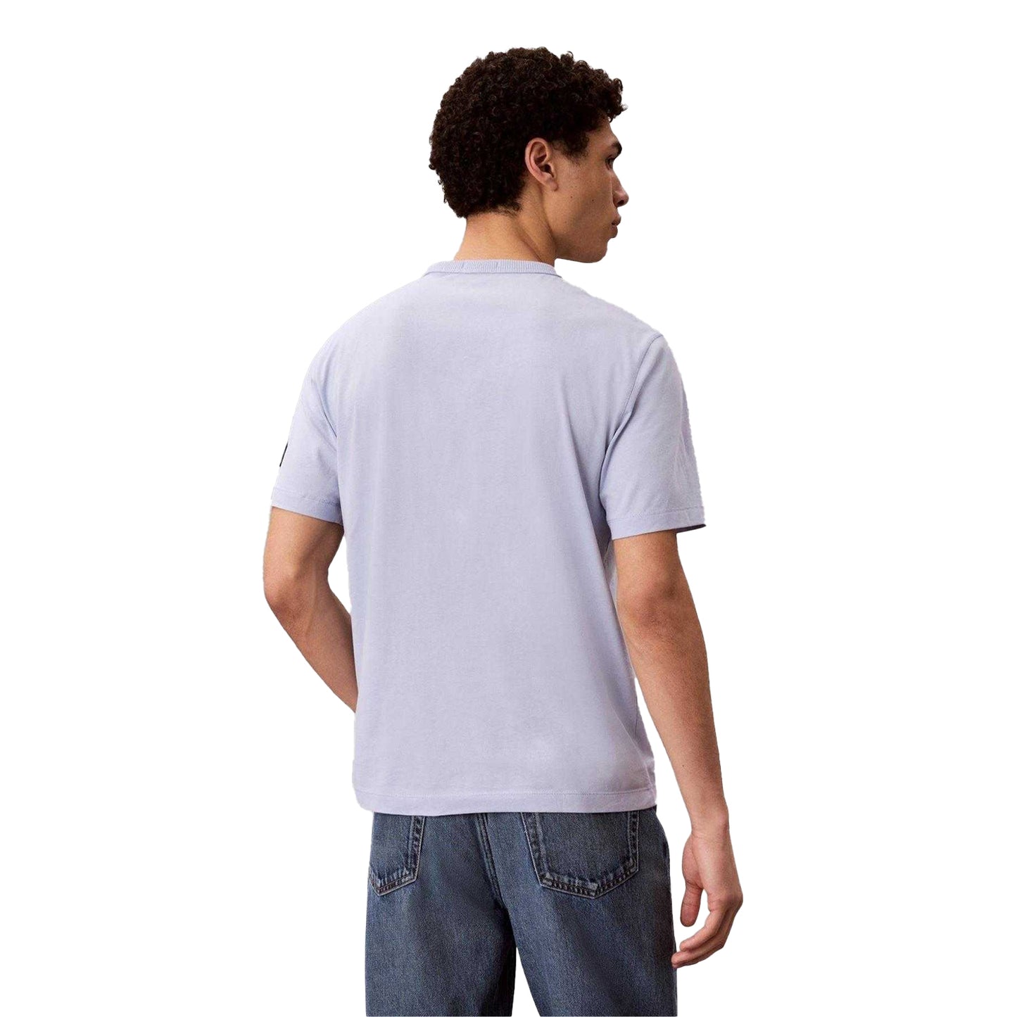 Blue Jean - Back - Calvin Klein Mens Badge Crew Neck Regular T-Shirt