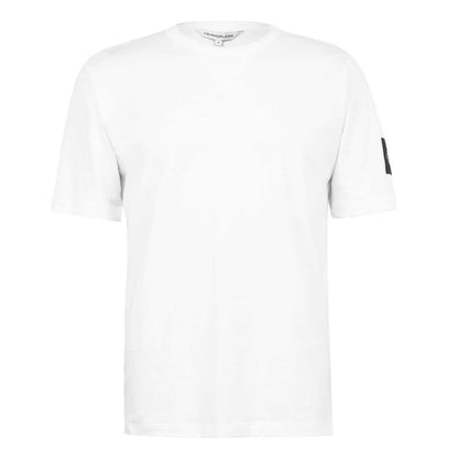 Bright White - Front - Calvin Klein Mens Badge Crew Neck Regular T-Shirt