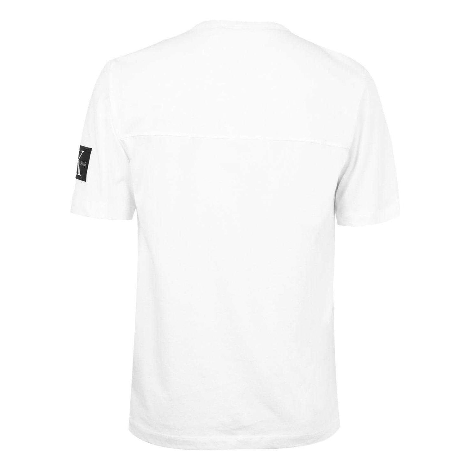 Bright White - Back - Calvin Klein Mens Badge Crew Neck Regular T-Shirt