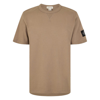 Brindle - Front - Calvin Klein Mens Badge Crew Neck Regular T-Shirt