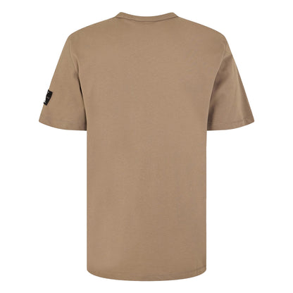 Brindle - Back - Calvin Klein Mens Badge Crew Neck Regular T-Shirt