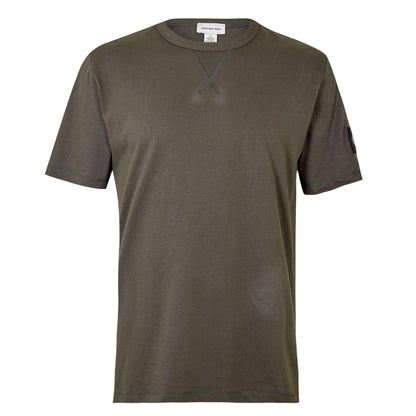 Beluga - Front - Calvin Klein Mens Badge Crew Neck Regular T-Shirt