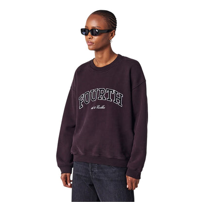 Chocolate - Side - 4th & Reckless Womens-Ladies Leon Arched Logo Sweatshirt