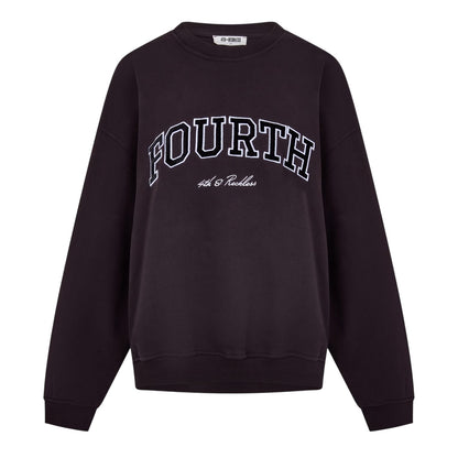 Chocolate - Front - 4th & Reckless Womens-Ladies Leon Arched Logo Sweatshirt