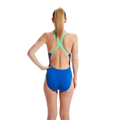 Cobalt - Lifestyle - Speedo Womens-Ladies Placement Digital Print One Piece Swimsuit