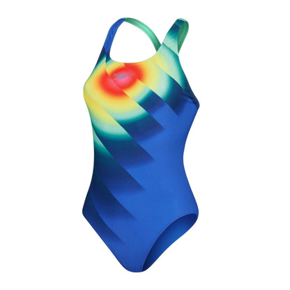 Cobalt - Front - Speedo Womens-Ladies Placement Digital Print One Piece Swimsuit