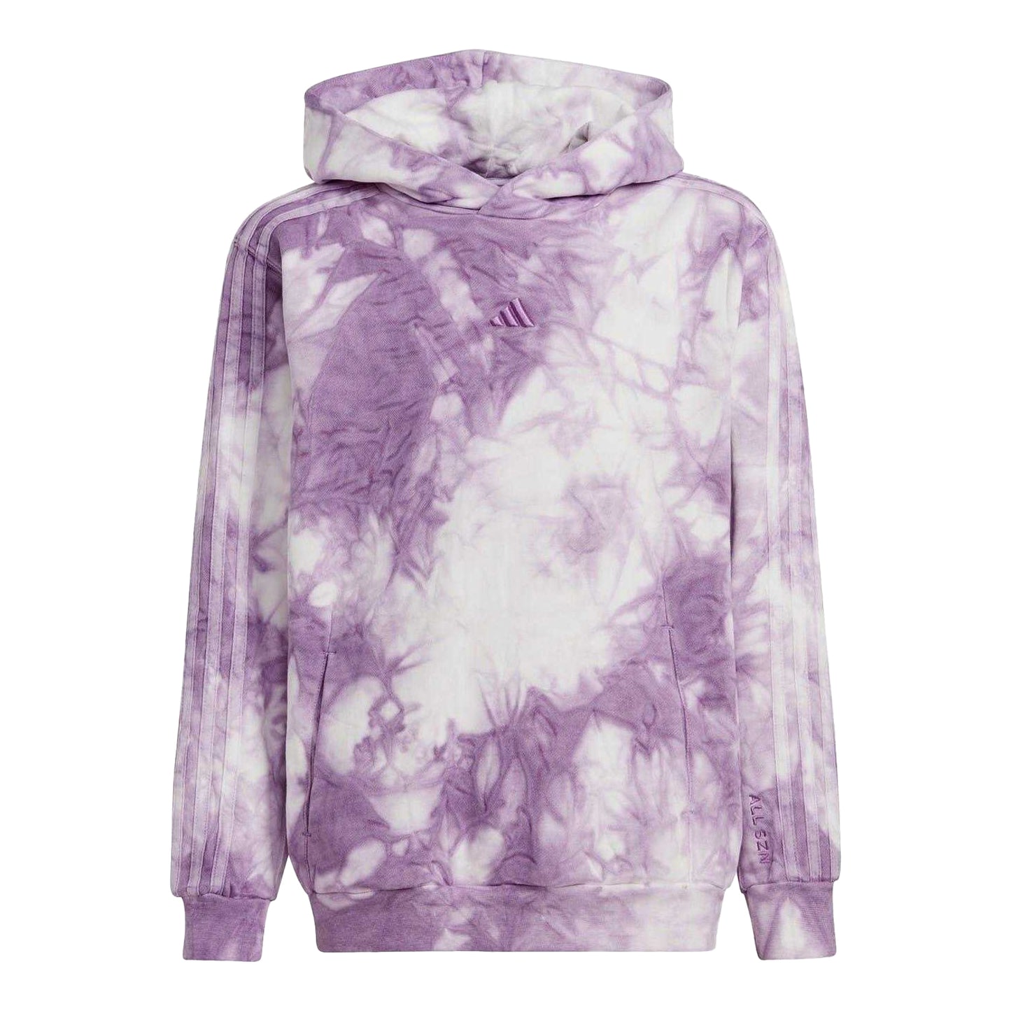 Purple-White - Front - Adidas Childrens-Kids All SZN Tie Dye Hoodie