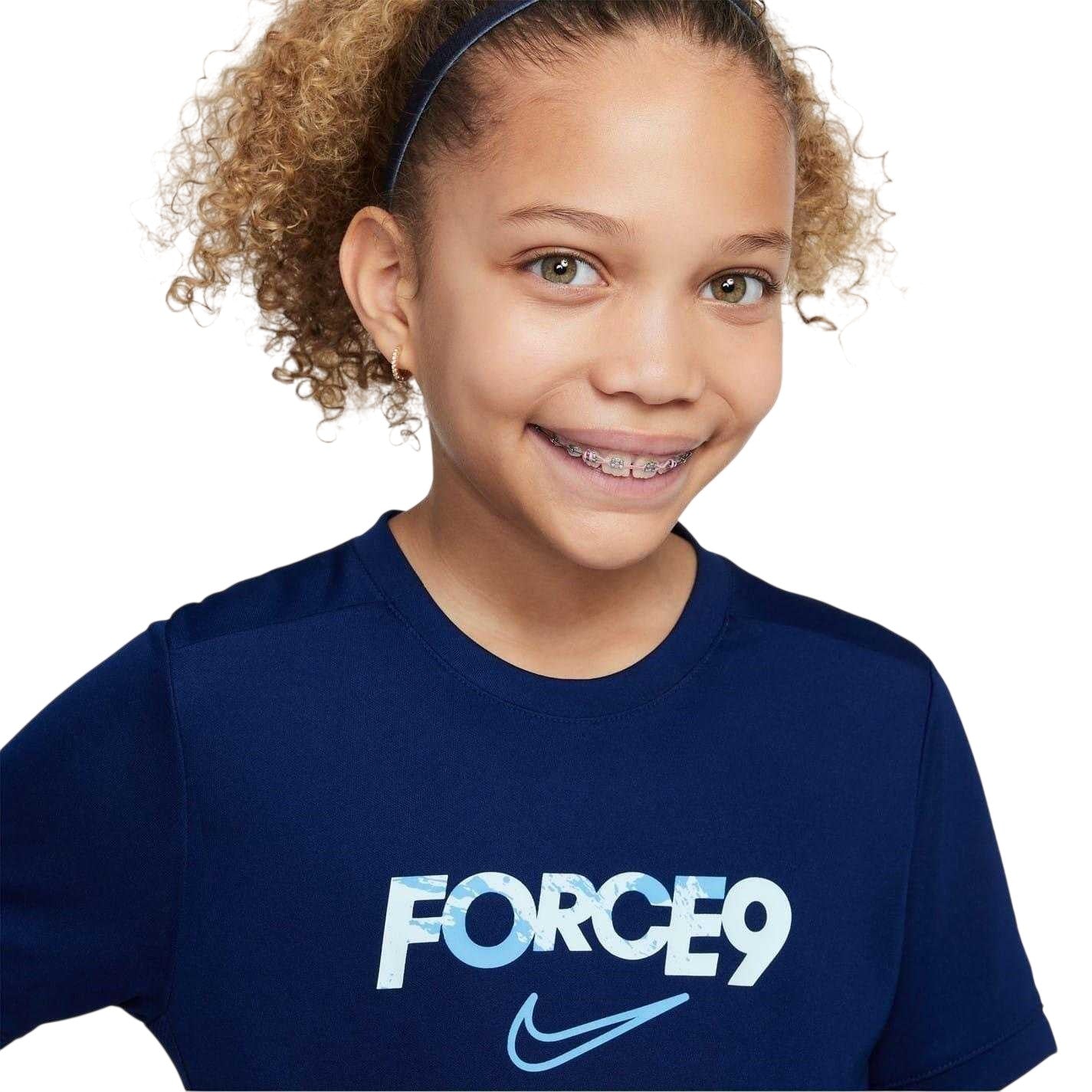 Navy-Blue - Side - Nike Boys Haaland Crew Neck Regular T-Shirt