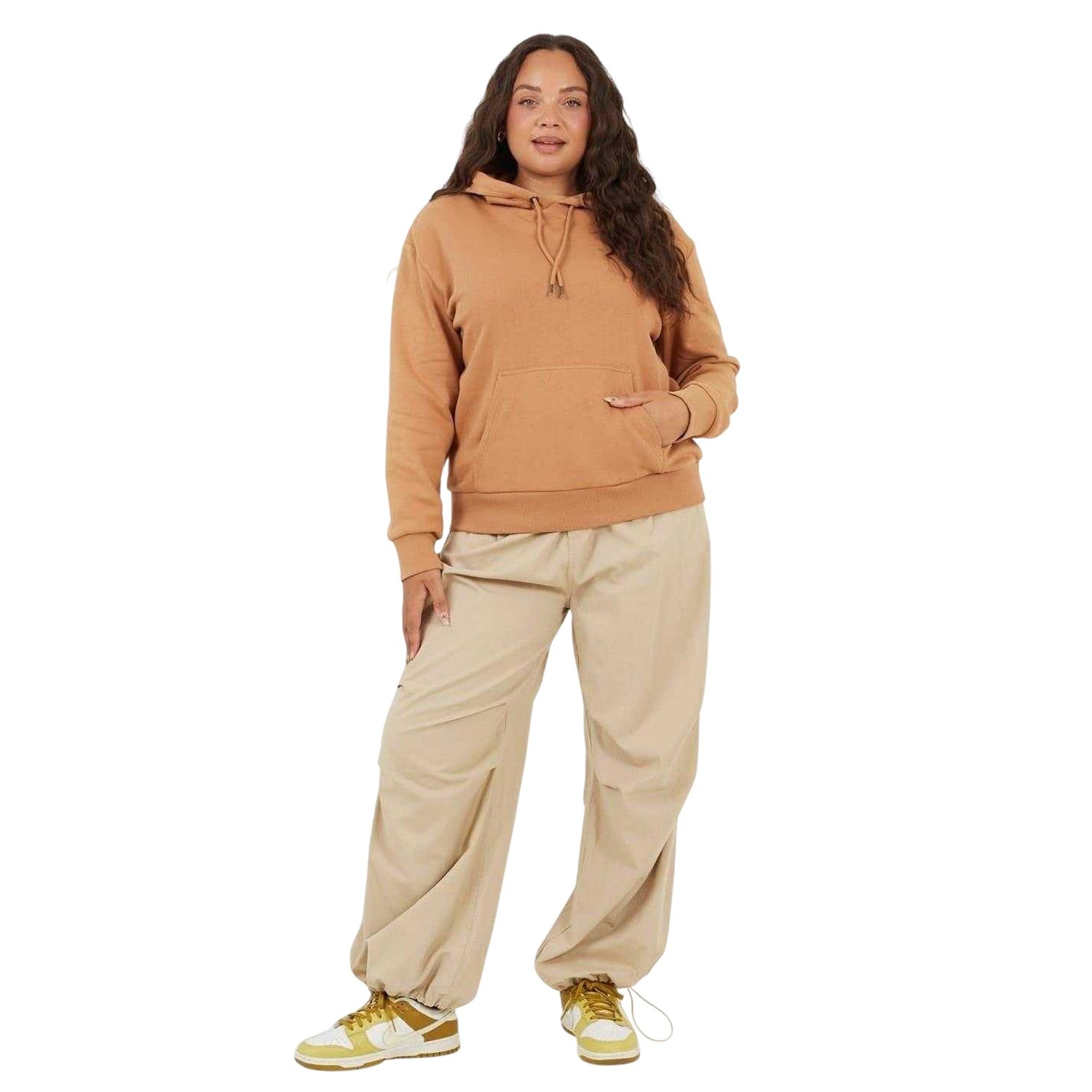 Camel - Lifestyle - Brave Soul Womens-Ladies Plain Long-Sleeved Hoodie