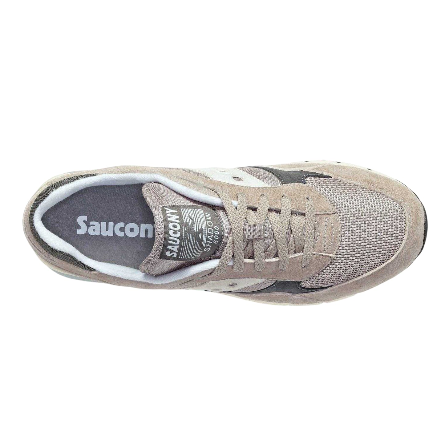 Grey - Side - Saucony Mens Shadow 6000 Suede Shoes