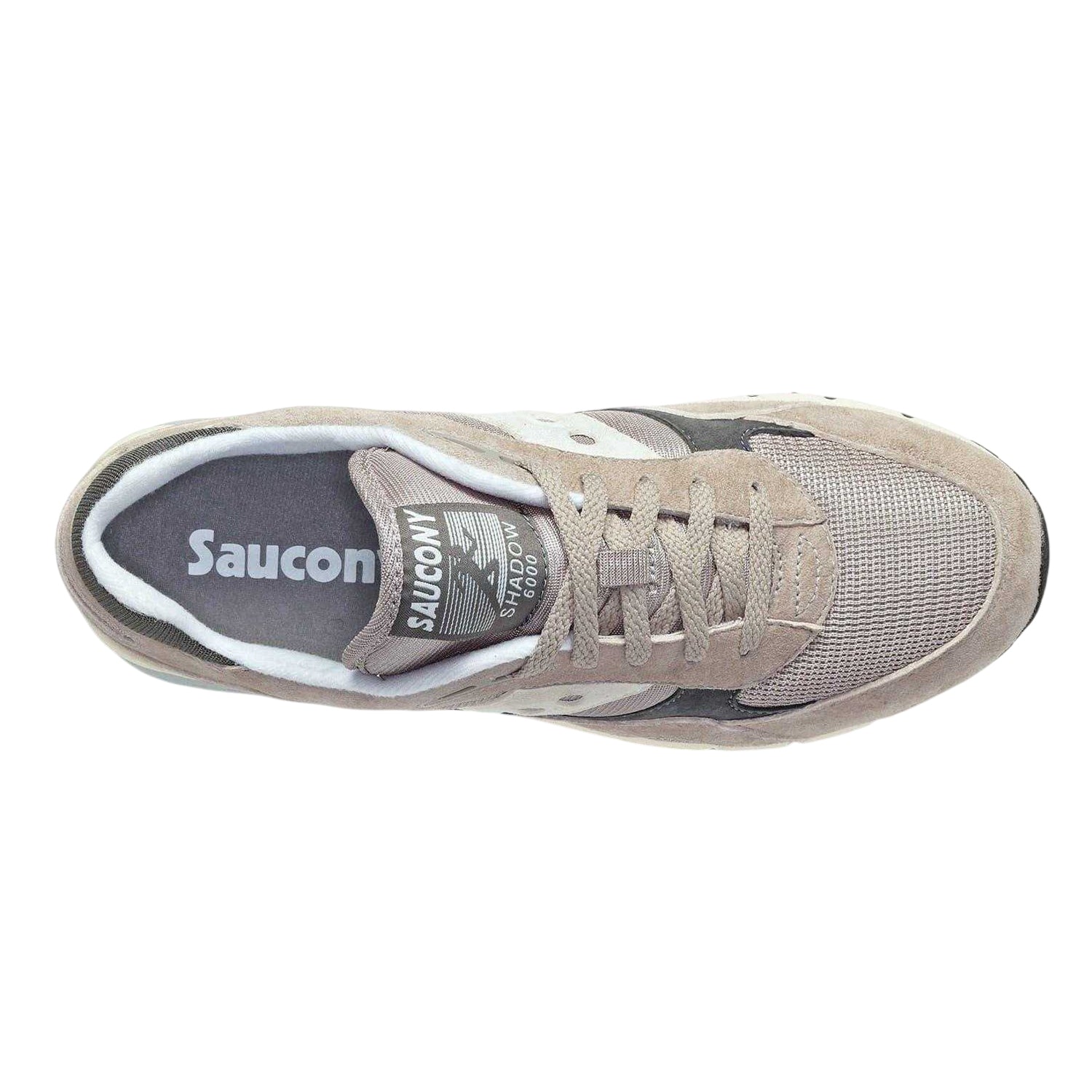 Grey - Side - Saucony Mens Shadow 6000 Suede Shoes