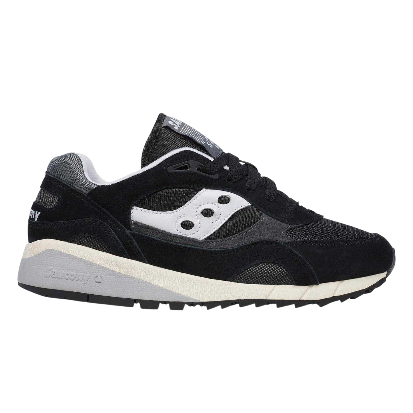 Black-Grey - Front - Saucony Mens Shadow 6000 Suede Shoes
