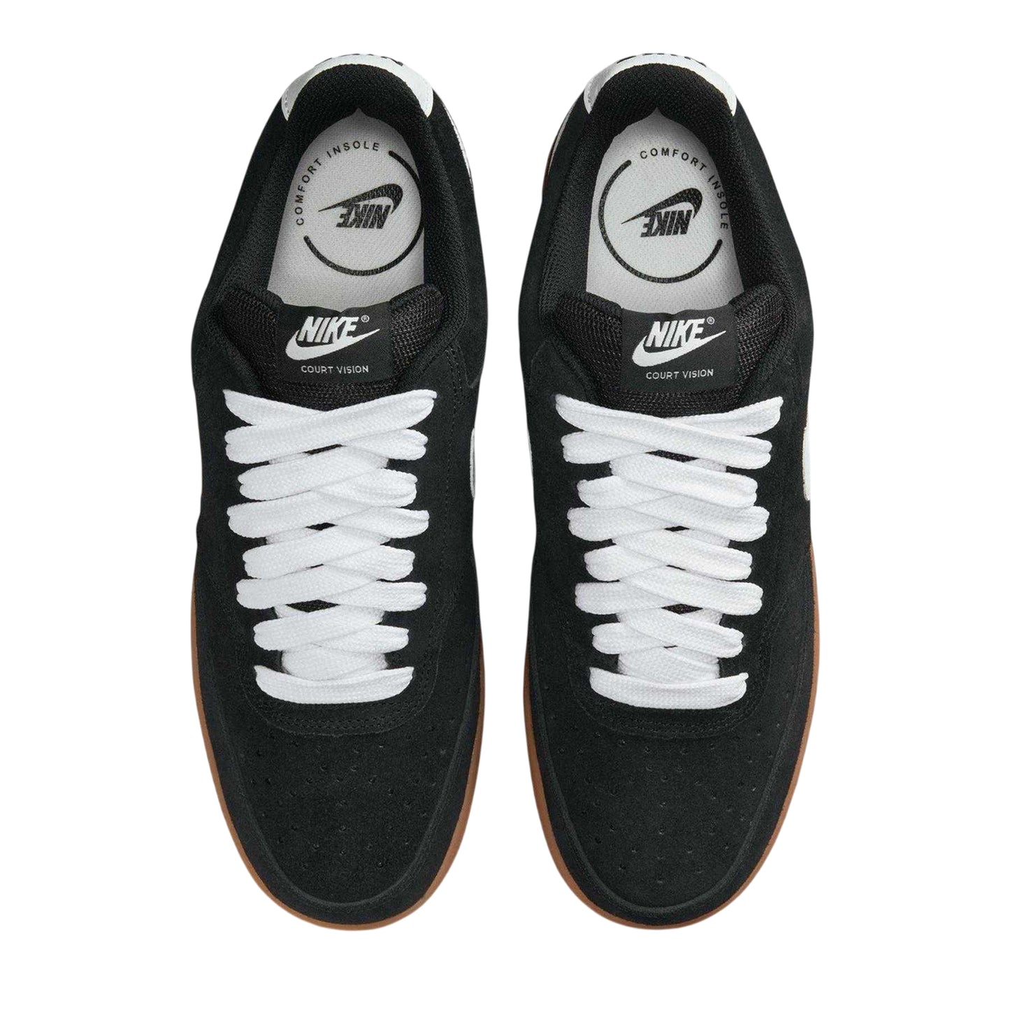 Black-White-Gum - Side - Nike Mens Court Vision Trainers